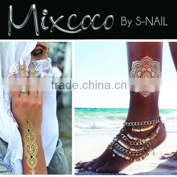 2016 Waterproof Temporary Tattoo ,wholesale Temporary Tattoo Sticker, Waterproof Tattoo Sticker in Gold Quality Choice