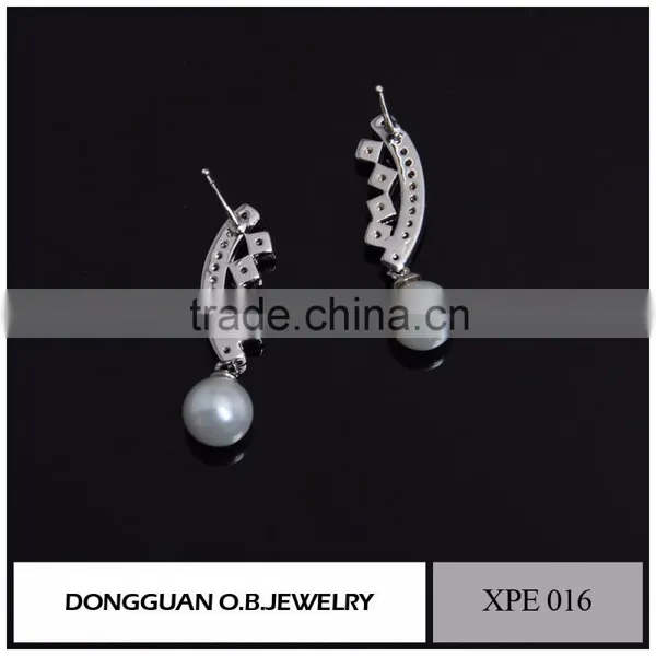Fashion Imitation Pearl Earring Design Wholesale Charms Jewelry/Stud Earring With Pin photo-3