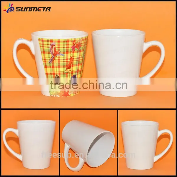 Sunmeta Hot Sale 12oz Conical Ceramic White Sublimation Mug photo-3
