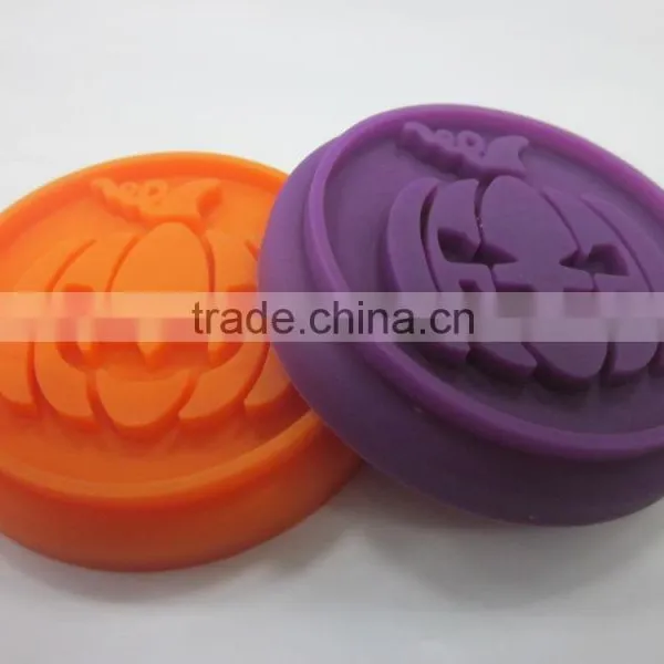 Halloween Design Dia.6.0cm Silicone Cookie Stamp Stamper Set of 4 photo-4