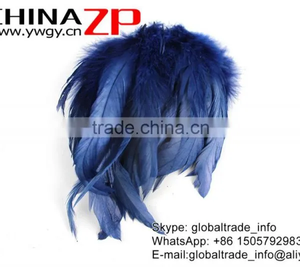 NO.1 Supplier ZPDECOR Bulk Sale Good Cheap Navy Dyed Chicken Rooster Schlappen Feathers photo-4