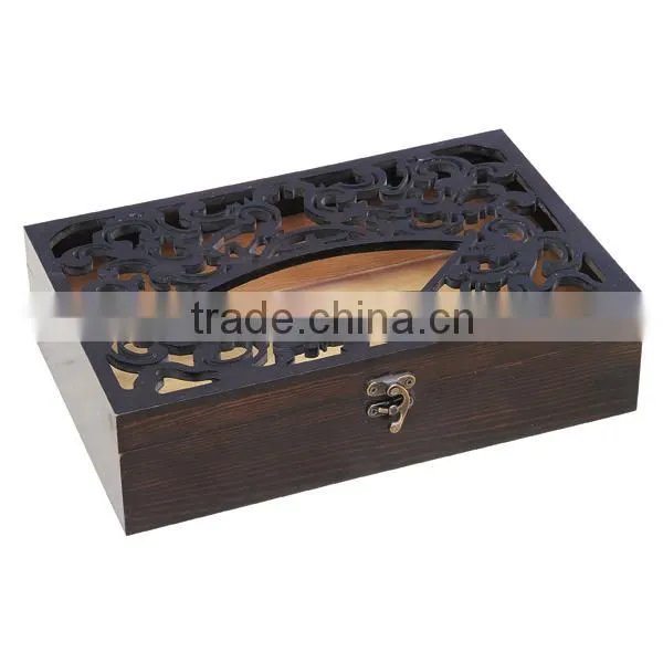Natural Handmade Customized High Quality Cheap Professional Wooden Tissue Display Storage Box photo-2
