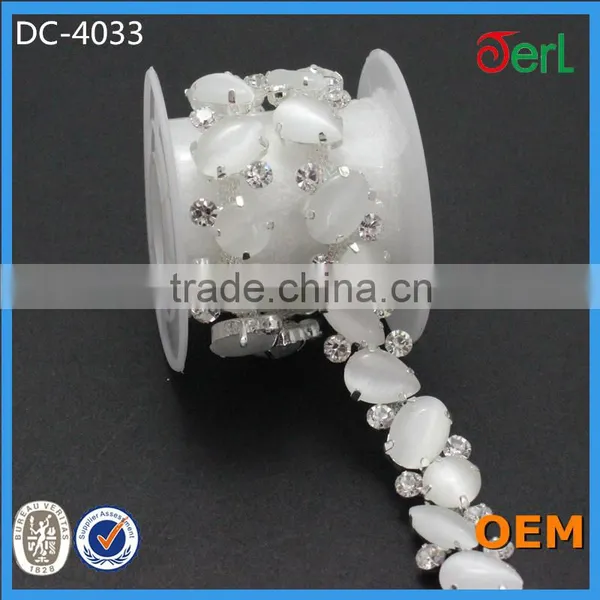 Hand Made Opal Rhinestone Cup Chain Trimming for Fashion Shoes,Dress,Necklace photo-2