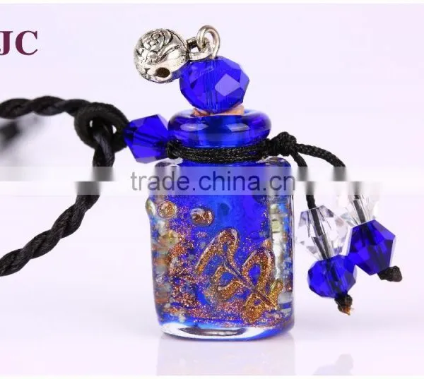 Square Shape Rope Necklace Lampwork Glass Aromatherapy Diffuser Necklace Essential Oil Pendant Wholesale photo-2