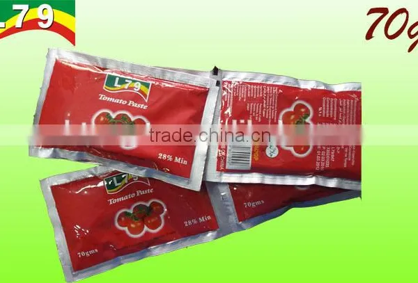 70g 40g 100g Factory China Tomato Paste Sachet Best Quality Manufacturer
