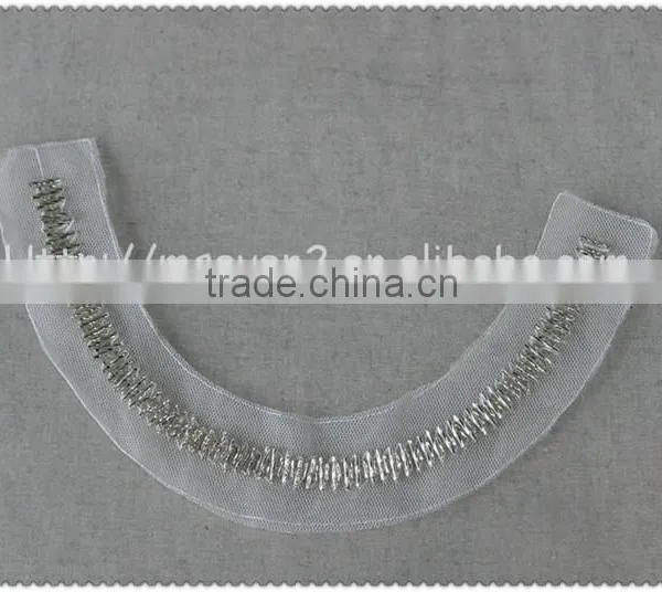 2016 Fahion Handmade Crystal Tube Bead Collars, White Organza Beaded Collar for Garment photo-6