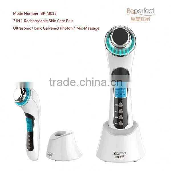 Home Use Biowave Massage Ultrasonic Dermabrasion Galvanic and Ultrasonic Facial Massager photo-3