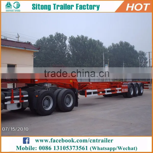 Factory Direct 3 Axles 20ft 40ft Skeletal Shipping Container Transport Trailer photo-2