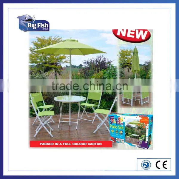 6 Piece Garden Patio Furniture With 4 Folding Chairs & 1table & Parasol photo-3