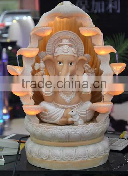 Table Top Ganesh Resin Water Fountain,mini Ganesh photo-3