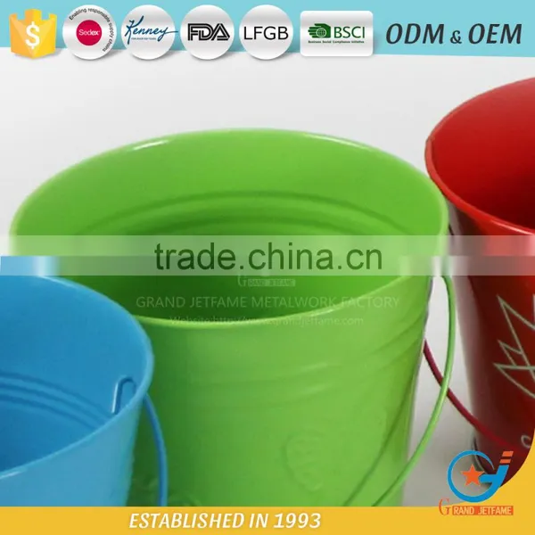 Garden Iron and Zinc Powder Coated Galvanized Flower Bucket Metal Bucket Plant Pots photo-5