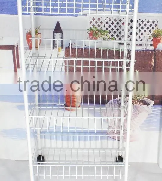 330-55 4-tier Metal Wire Storage Shelf Storage Cart With Wheels photo-3