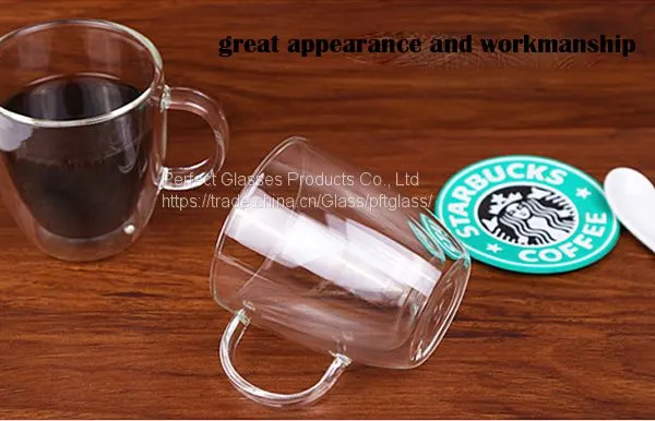 Double Wall Milk Cup 220ML Customized Coffee Cup Glass Cups Milk Mugs photo-3