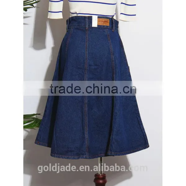 Wholesale Custom Long Denim Skirts Blue Jean Skirts for Women photo-6