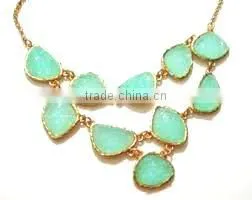 Latest Design Multi-coloured Stone Necklace With Earrings, Semi Precious Stone Jewelry photo-3