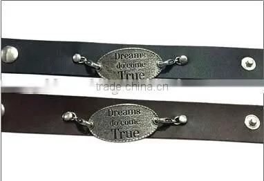 English Words Logo Bracelets,alloy Charm Leather Cuff Bracelet,unique Jewelry Gifts Bracelets photo-6