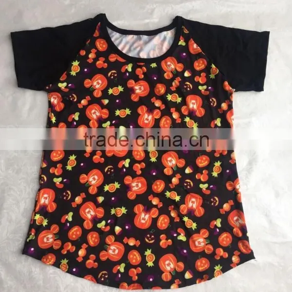 Adult Kids Mommy and me Ruffle Raglan Shirt 3/4 Sleeves Raglan Kinds Fabric Patterns Prined Customers Design Raglan YW-00350