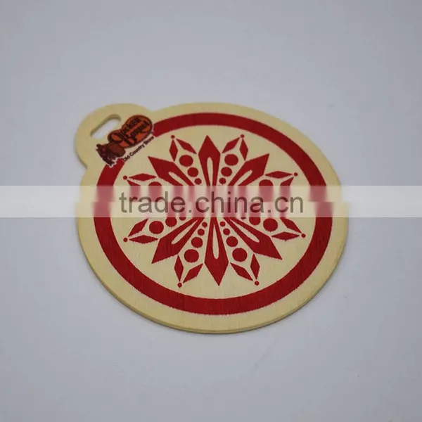High Quality Customized Christmas Snowflake Silk-Screen Wood Drop photo-2