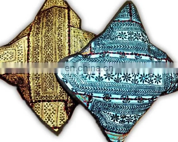 Sequins Patches Cushion Cover, Khambria Cushion Cover, Cotton Cushion Cover photo-6