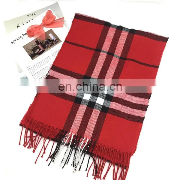 Spain Style Checked Design Fashion Brand Scarf photo-4
