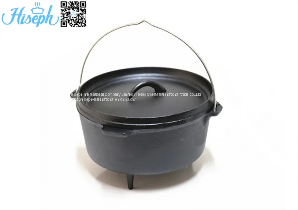 Кастрюля из чугунной литья Hiseph с тремя ножками и ручкой HS-DL