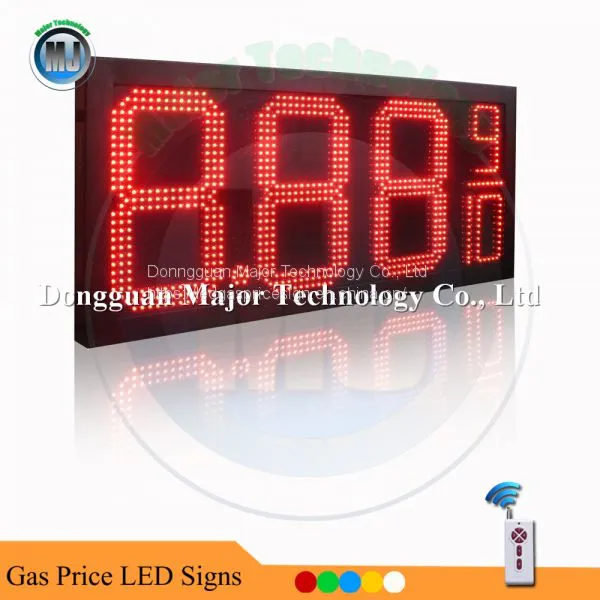Hot Sale RF Wireless Control Outdoor 12inch Red 8.88 9/10 LED Digital Number For Gas Station Price Display Product Description photo-2