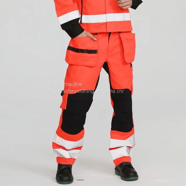 High Visibility Men's Flame Retardant Cargo Pants With Knee Pads photo-2