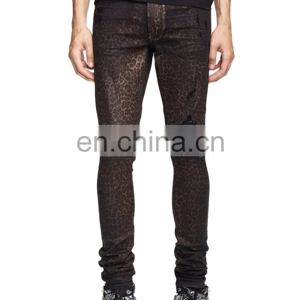 DiZNEW FOIL Coated BROKEN TEXTILES STRETCH Denim JEANS FOR MEN photo-3