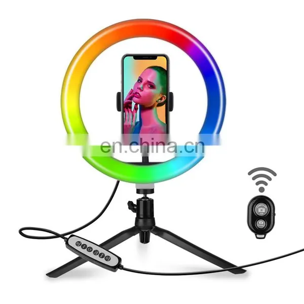High Quality Live Broadcast 10 Inch 32 Color Beauty Makeup Rgb Colour Led Selfie Ring Fill Light photo-2
