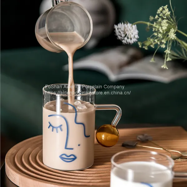 High Quality Glass Cup for Coffee and Milk Wholesale Glass Cup for the Young photo-2