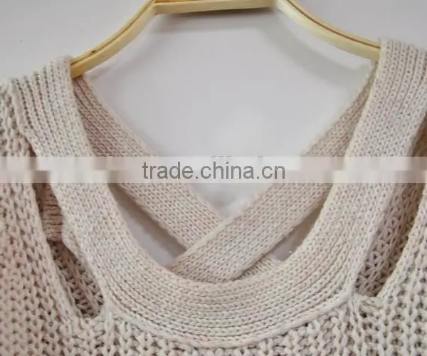 New Design Long Sweaters Crochet Vintage Pullover Loose Jumper Lady Sweater photo-3