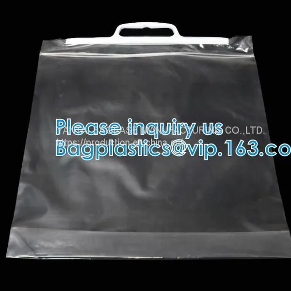 Customized Printing and Size Rigid Snap Handle Bag/rigid Handle Plastic Bag/handle Polybag,rigid Snap Loop Handle Plasti photo-2