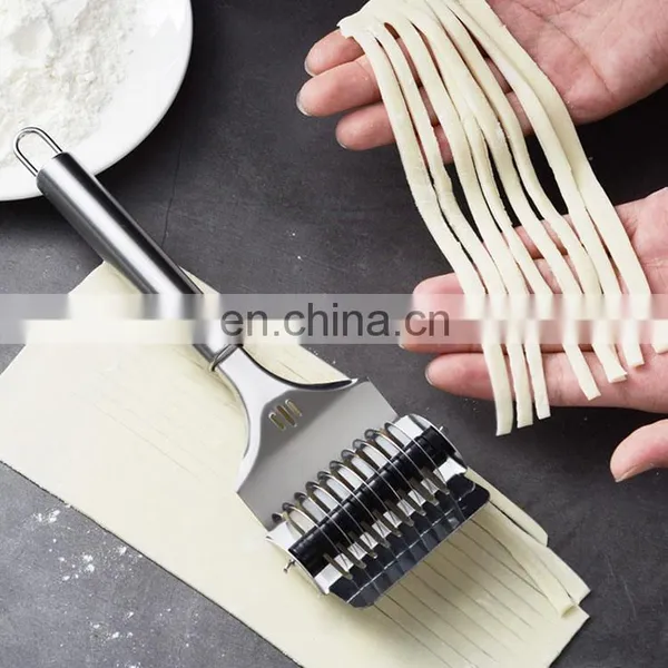 High Grade Stainless Steel Noodle Lattice Roller Pasta Cutter Wheel Pasta Spaghetti Maker Noodle Dough Cutter photo-5