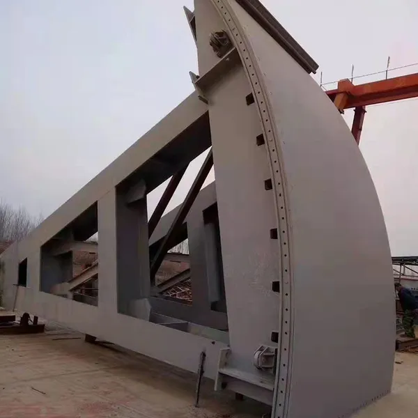 Uganda Reservoir Channel HXZ Curved Gate Hydraulic-driven Steel Curved Gate, Curved Hydraulic Flood Control Flap Gate photo-4