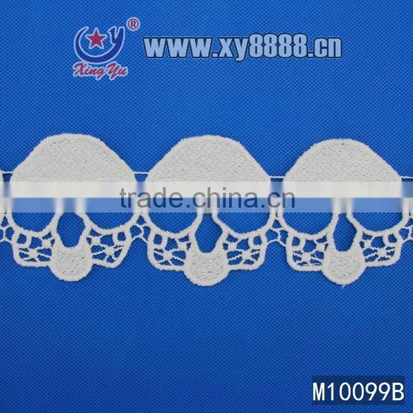 Embroidered Skull Cotton Trim for Garment Lace