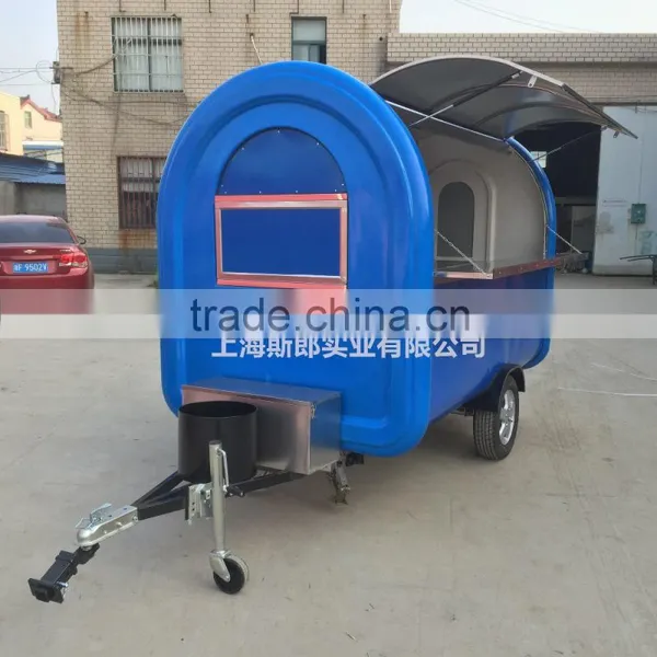 Blue 7.6*5.5ft Food Cart Beach Food Truck Hot Dog Hamburger Ice Cream Traction Cart By China's Largest Factory photo-2
