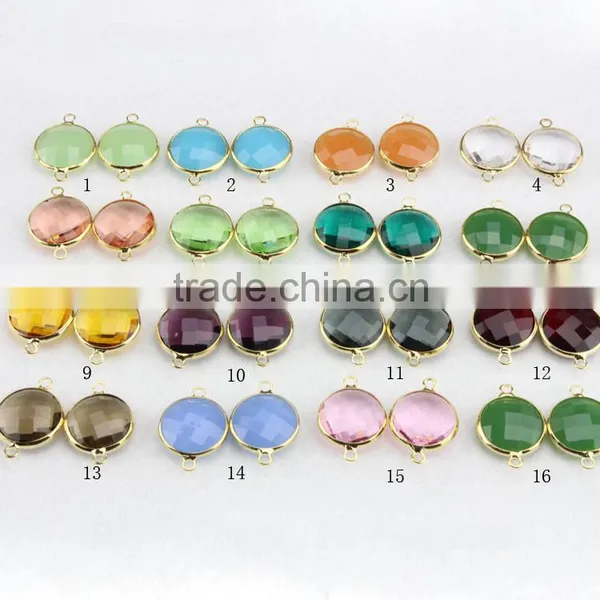 JFG0505 Wholesale Crystal Gemstone Bezel Round Connectors Quality Choice photo-2