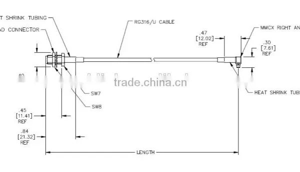 [UL Listed]MMCX Right-Angle Plug to SMA Bulkhead Jack Cable Assembly,Wires Cables photo-2