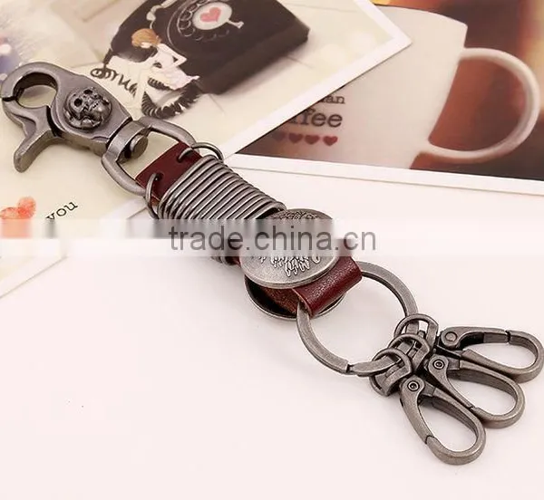 Handmade High Quality Real Ostrich Leather Keychain Leather Key Holder Key Chain photo-3