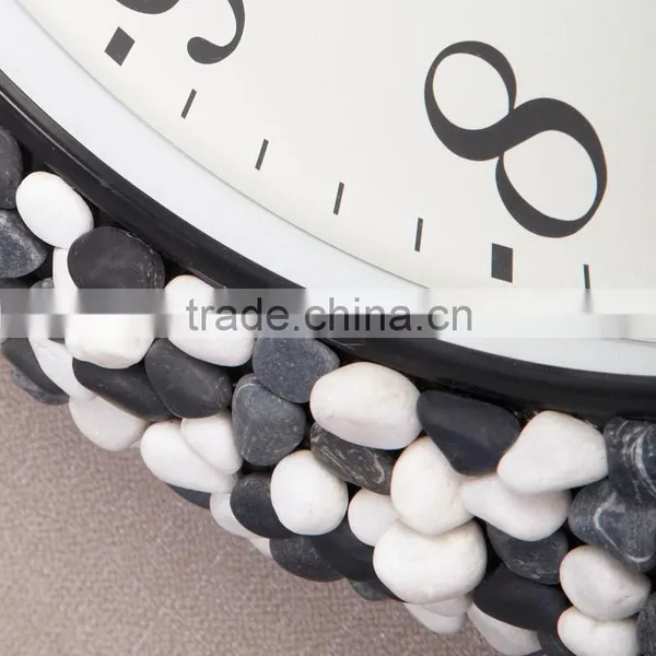 46cm Home Decorative Natural Cobblestone Wall Mounted Clock Mute photo-3