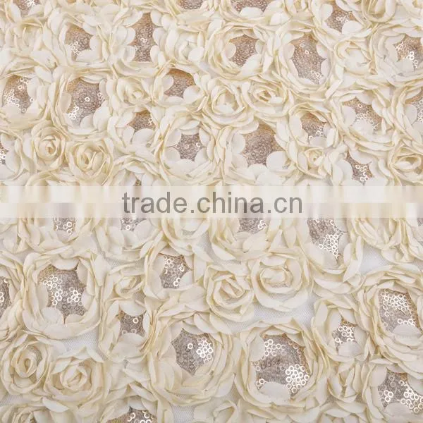 2014 Newest Rose Mesh Botton Fabric Embriodery Beaded Chiffon Quality Choice photo-4