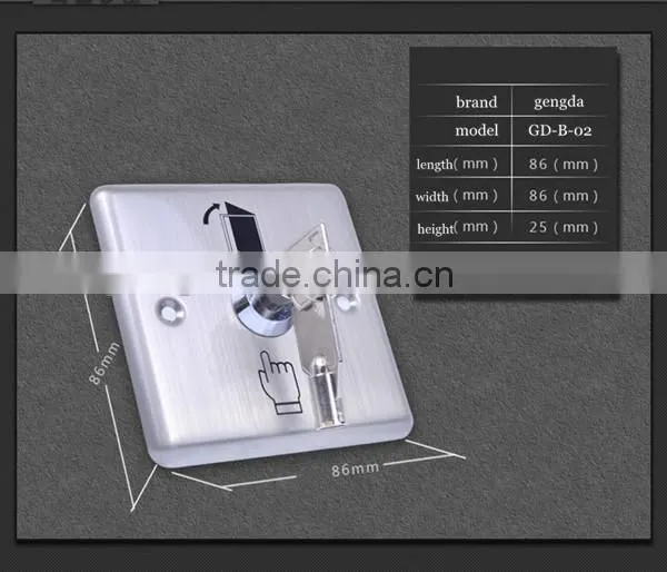 STAINLESS STEEL ELECTRIC SECURITY SYSTEM EXIT BUTTON photo-3