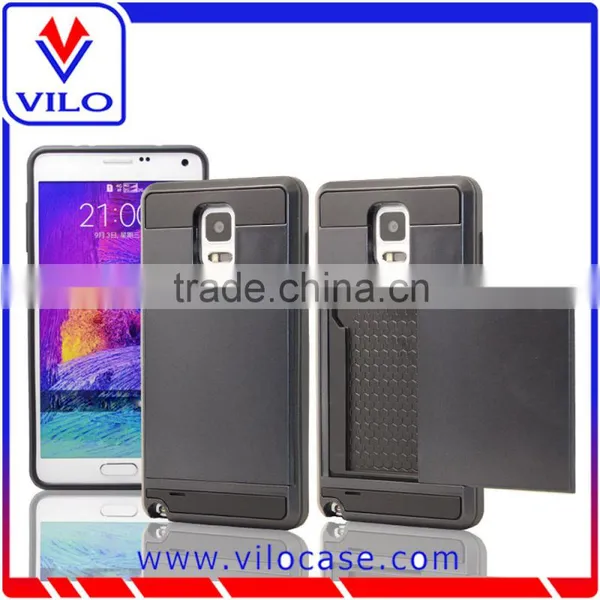 Cheapest With Hgih Quality Card Holder Tpu+pc 2 in 1 Hard Back Case for Samsung Note 4 photo-3