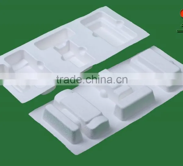 Customized Recyclable and Compostable Anti-static Molded Fiber Packaging Trays With Bagasse Pulp photo-3