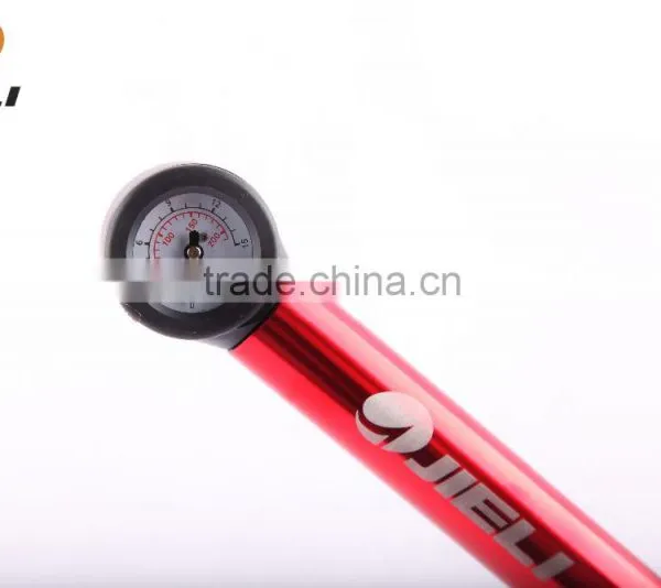 High Pressure Durable Aluminum JL9614 06 With Pressure Gauge Mini Bicycle Air Pump photo-3