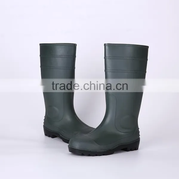 Cheap Simple Style Safety PVC Rain Shoes With Steel Toe, Industrial Safety Boots photo-2