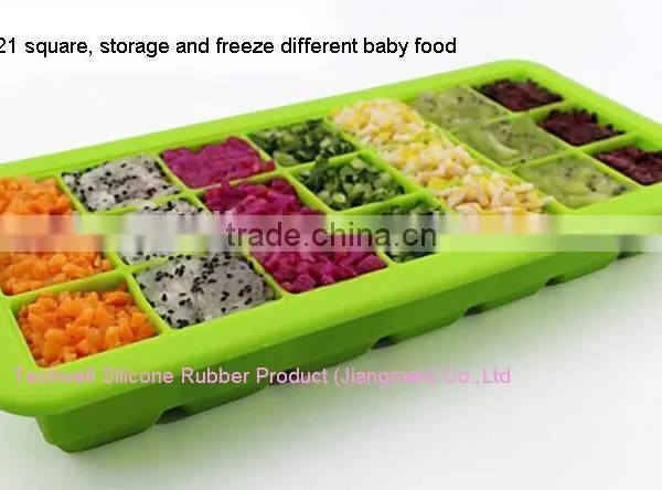 21pcs Silicone Ice Cube Silicone Baby Food Freezer Tray With Clip-on Lid photo-6