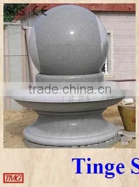 Shandong White Granite Carved Fortune Ball for Garden Decoration