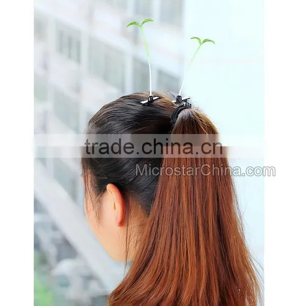Cute Headwear Plant Grass Hairpin Antenna Sprout Hairclips Flowers for Hair photo-6