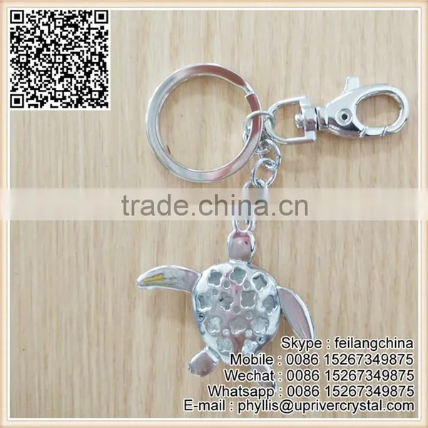 Yellow Key Ring Brown Tortoise Small Keychain photo-3